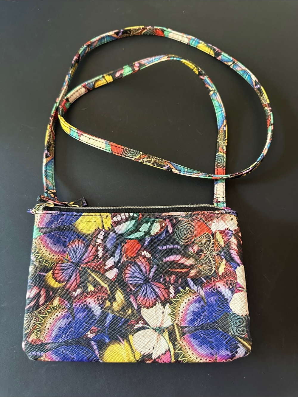 Source Unknown Multicolor Butterfly Print Crossbody Bag